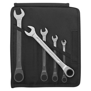 Set chei combinate cu clichet 17F/5, 8 - 19 mm, 5 piese, husa textila, 96401705, STAHLWILLE