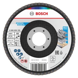 Disc lamelar slefuire multi-material Bosch X451, 115x22.23mm, G60, 15 bucati