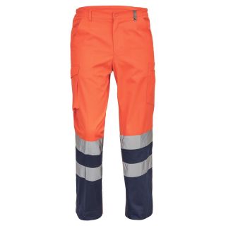 Pantaloni Cerva BURGOS HV, portocaliu/albastru marin, mas. 52