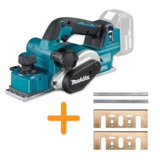 Rindea electrica Makita DKP181Z, 18V, fara acumulator + cutite rindea 82mm