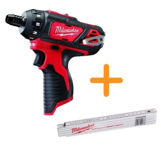 Masina de gaurit si insurubat Milwaukee M12 BD, fara acumulator + metru tamplarie