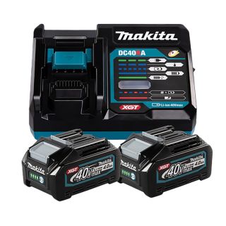 Set 2 acumulatori Makita BL4040 XGT, 40V, 4.0Ah si incarcator DC40RA