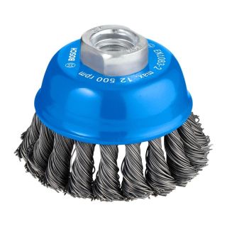 Perie oala Bosch, fir rasucit otel 0.5mm, M14, 75mm