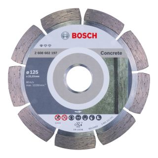 Disc diamantat beton/beton armat Bosch STANDARD, 125x22.23x1.6mm