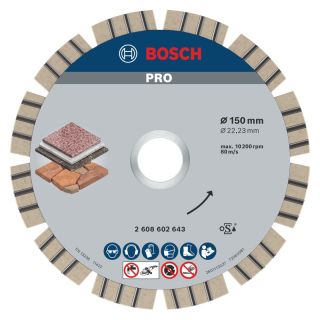 Disc diamantat piatra Bosch PRO, 150x22.23x2.4mm