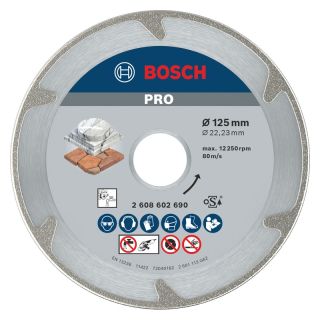 Disc diamantat marmura Bosch PRO, 125x22.23x2.2mm