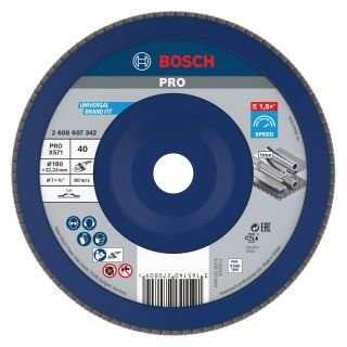 Disc lamelar slefuire otel/inox Bosch PRO X571, 180x22.23mm, G40