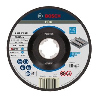 Disc taiere metal Bosch PRO curbat, X-Lock, 125x22.23x2.5mm