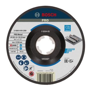 Disc polizare otel Bosch PRO, X-Lock, 125x22.23x6mm