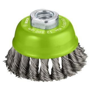 Perie oala Bosch, fir rasucit inox 0.5mm, M14, 75mm