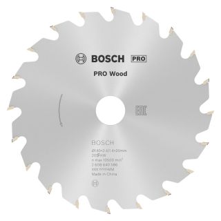 Panza fierastrau circular Bosch PRO Wood, 140x20x2.4/1.4mm, 20 dinti