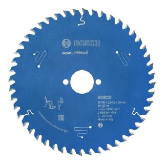 Panza fierastrau circular Bosch EXPERT for Wood, 190x30x2.6/1.6mm, 48 dinti