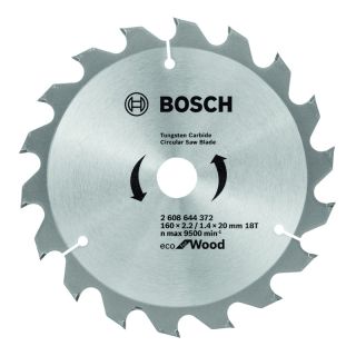 Panza fierastrau circular Bosch Eco for Wood, 160x20x2.2/1.4mm, 18 dinti