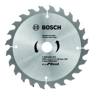 Panza fierastrau circular Bosch Eco for Wood, 160x20x2.2/1.4mm, 24 dinti