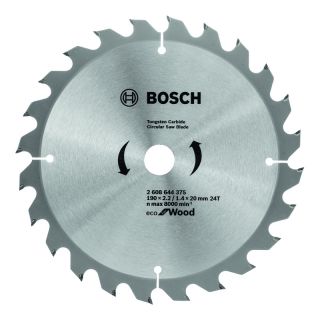 Panza fierastrau circular Bosch Eco for Wood, 190x20x2.2/1.4mm, 24 dinti