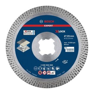 Disc diamantat ceramica/marmura Bosch EXPERT, X-Lock, 125x22.23x1.4mm
