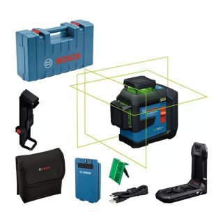 Nivela laser cu linii Bosch GLL 80-33 G, laser verde, 30/80m, cu acumulator