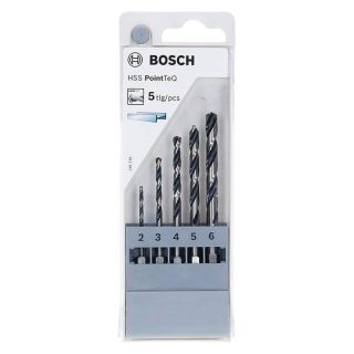 Set burghie pentru metal Bosch HSS PointTeQ, hexagonal, 2-6mm, 5 bucati