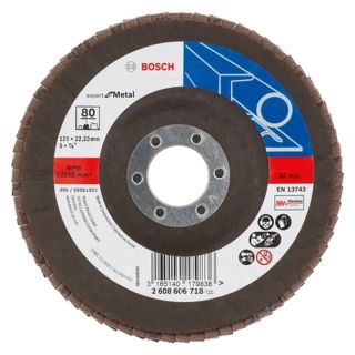 Disc lamelar slefuire otel Bosch X551 Expert for Metal, inclinat, 125x22.23mm, G80