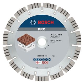 Disc diamantat caramida Bosch PRO Abrasive, 230x22.23x2.4mm