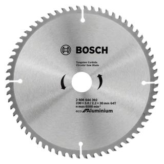 Panza fierastrau circular Bosch Eco for Aluminium, 230x30x3/2.2mm, 64 dinti