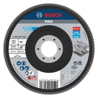 Disc lamelar slefuire otel/inox Bosch PRO X571, 125x22.23mm, G80