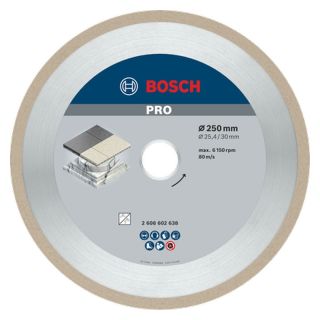 Disc diamantat ceramica Bosch PRO Ceramic, 250x30/25.4x2.4mm