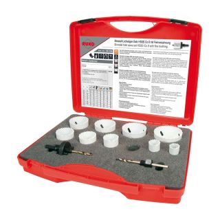 Set carote HSS Bi-Metal Ruko PK2, 19-64mm, 11 piese