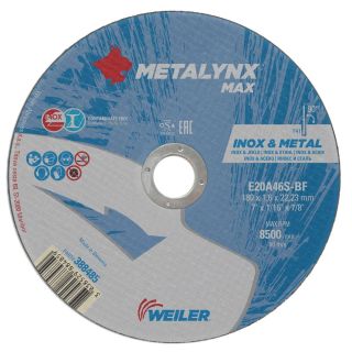 Disc taiere metal/inox Weiler METALYNX MAX, 180x22.23x1.6mm