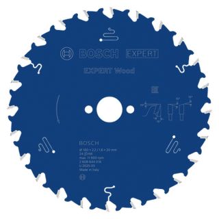 Panza fierastrau circular Bosch EXPERT Wood, 160x20x2.2/1.6mm, 24 dinti