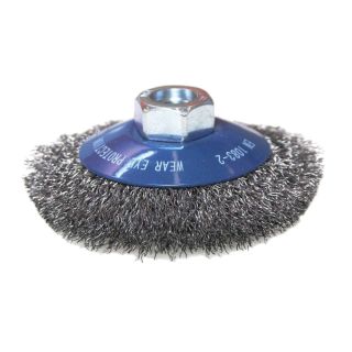 Perie conica Weiler, fir inox 0.3mm, M14, 100mm