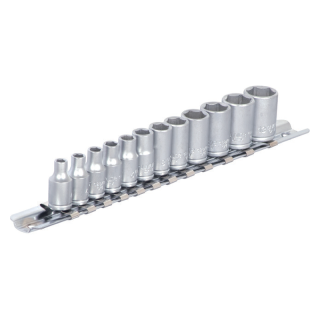 Set capete chei tubulare Unior 188H6P12, 1/4" pe sina, 13 piese