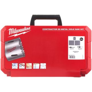 Set carote HSS Bi-Metal Milwaukee Contractor, 19-57mm, 14 bucati
