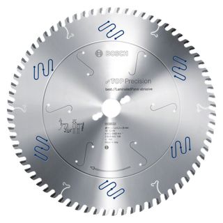 Panza fierastrau circular Bosch Top Precision Best for Laminated Panel Abrasive, 350x30x3.2/2.2mm, 72 dinti