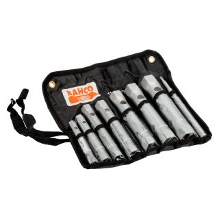 Set chei tubulare Bahco, cap dublu, finisaj cromat, 7 bucati