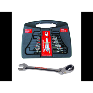 Set chei combinate articulate cu clichet Rothenberger, 8-19mm, 7 piese