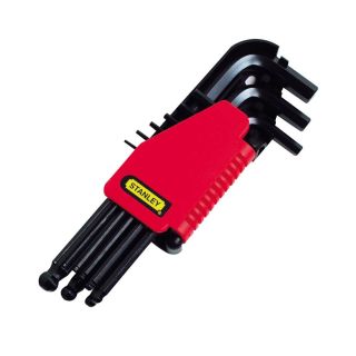 Set chei hexagonale in L cu cap sferic Stanley, 1.5-10mm, 9 piese