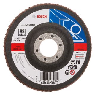 Disc lamelar slefuire otel Bosch X551 Expert for Metal, 115x22.23mm, G80