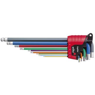 Set chei hexagonale in L cu cap sferic Wiha ErgoStar, codificare culori, 1.5-10mm, 10 piese cutie carton