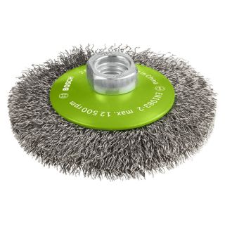 Perie conica Bosch PRO Stainless Steel, fir ondulat inox 0.35mm, M14, 100mm