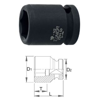 Cap cheie tubulara de impact Unior, 1/2", 19mm