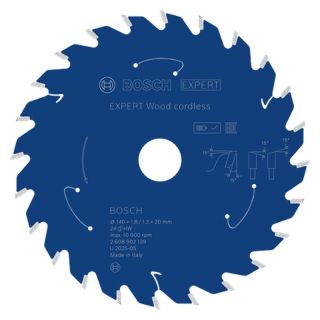 Panza fierastrau circular Bosch EXPERT Wood cordless, 140x20x1.8/1.3mm, 24 dinti
