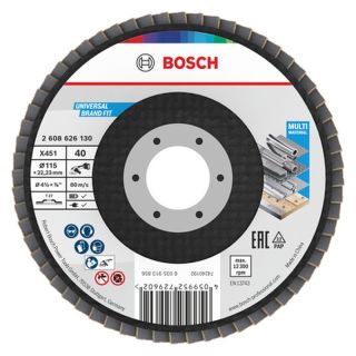 Disc lamelar slefuire multi-material Bosch X451, 115x22.23mm, G40, 15 bucati