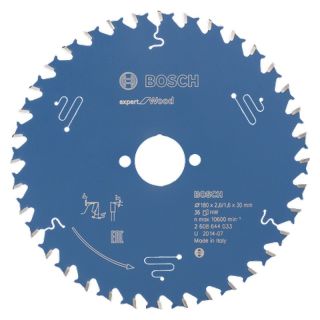 Panza fierastrau circular Bosch EXPERT for Wood, 180x30x2.6/1.6mm, 36 dinti