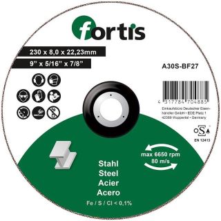 Disc polizare otel Fortis A30S-BF27, 230x22.23x8mm