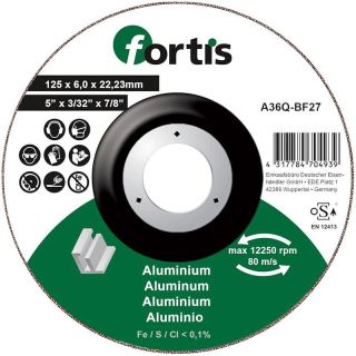 Disc polizare aluminiu Fortis A36Q-BF27, 125x22.23x6mm