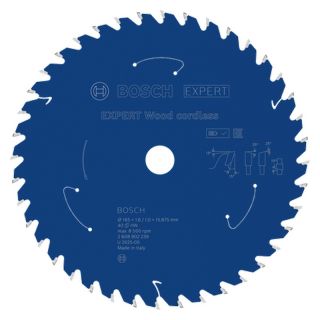 Panza fierastrau circular Bosch EXPERT Wood cordless, 165x15.875x1.6/1mm, 40 dinti