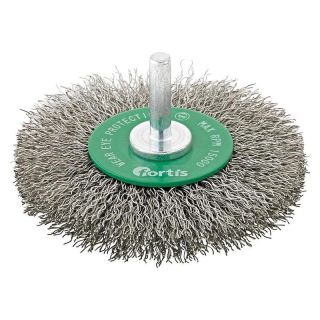 Perie disc Fortis, fir ondulat inox 0.2mm, 50mm