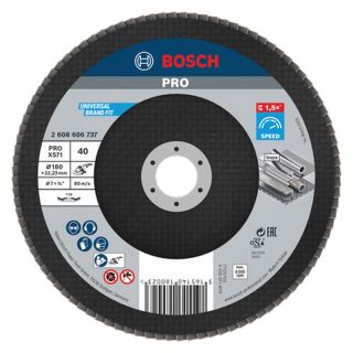 Disc lamelar slefuire otel/inox Bosch PRO X571, 180x22.23mm, G40