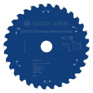 Panza fierastrau circular Bosch EXPERT Stainless Steel cordless, 150x20x1.6/1.3mm, 32 dinti